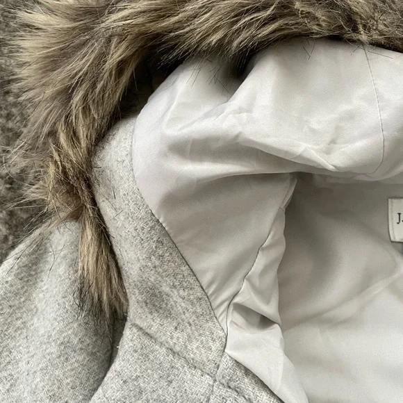 J. Crew Pea Coat with Faux Fur Hood - Picture 5 of 11